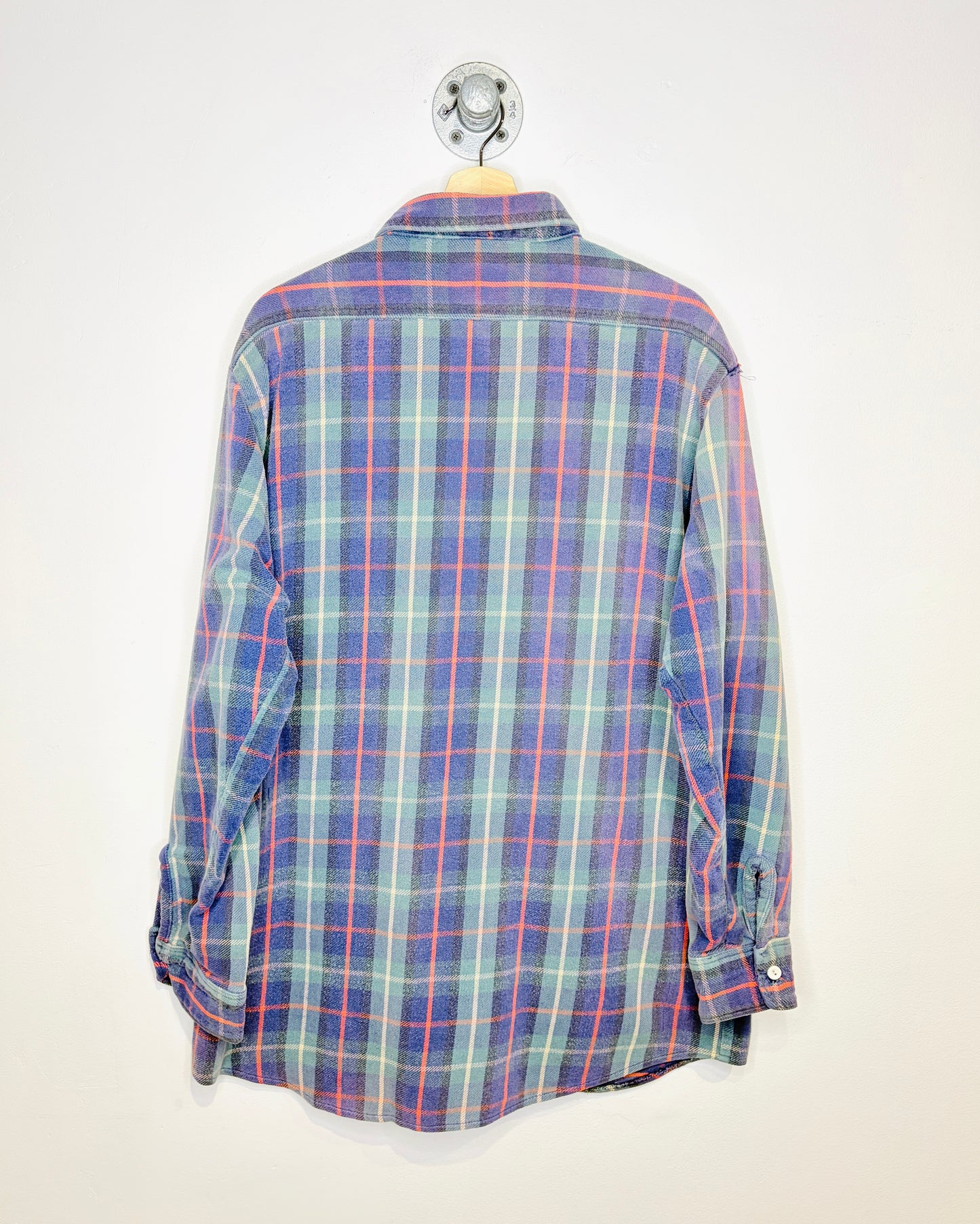 Vintage 90s Ely Faded Purple Plaid Heavyweight Flannel