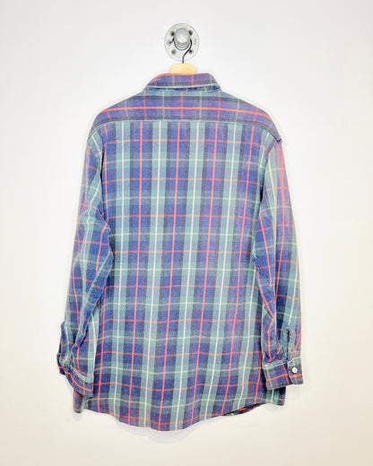 Vintage 90s Ely Faded Purple Plaid Heavyweight Flannel