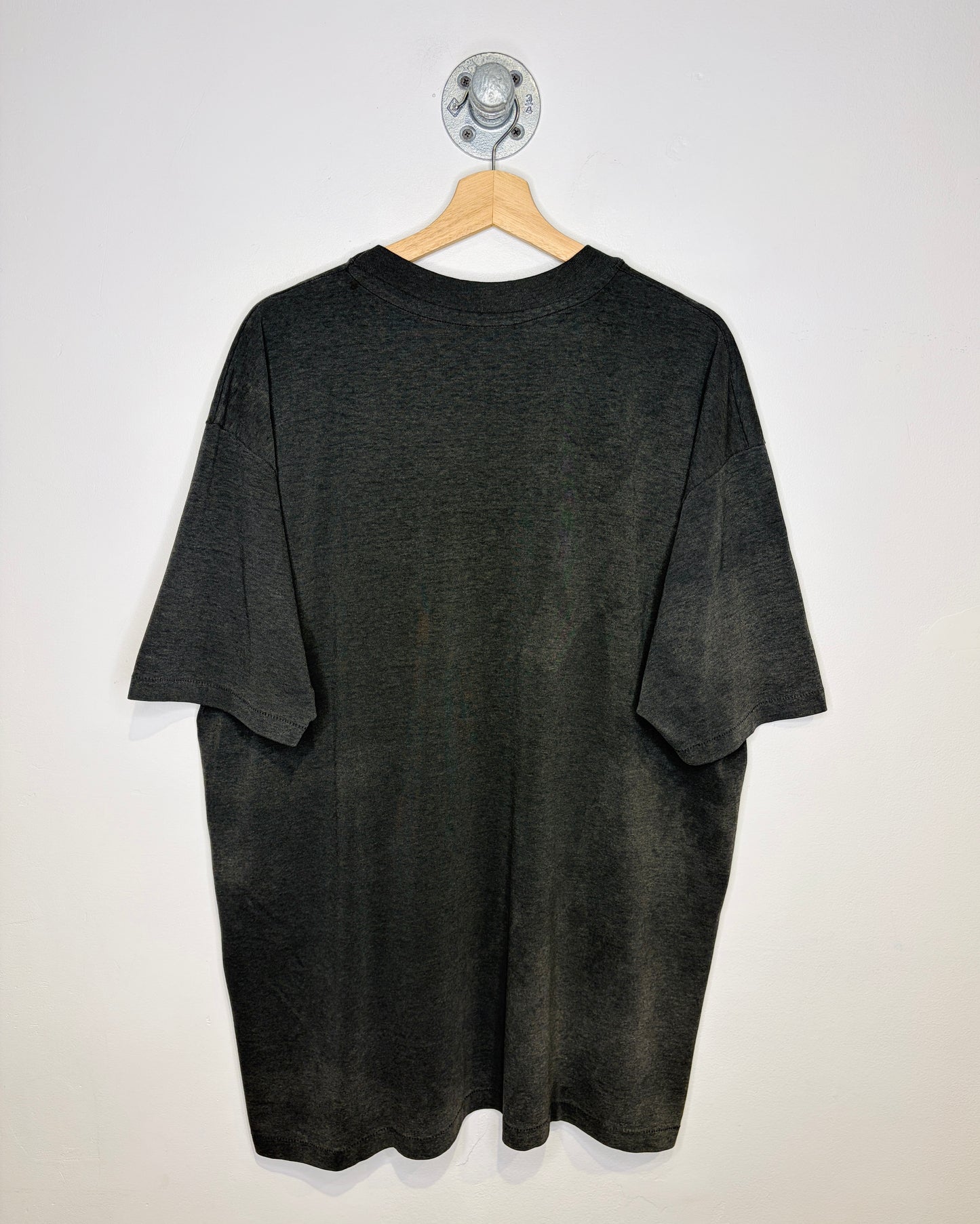 Vintage 90s Nebraska Pow Wow Distressed Black Tee Shirt