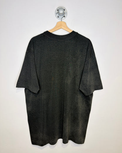 Vintage 90s Nebraska Pow Wow Distressed Black Tee Shirt