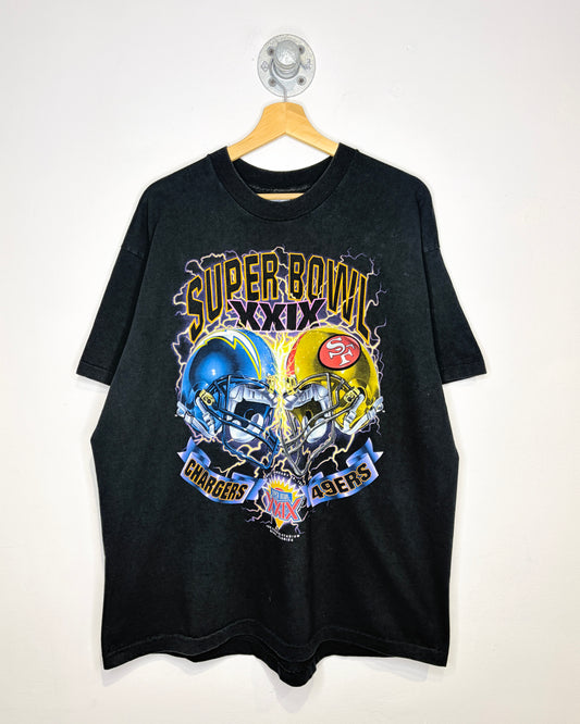 Vintage 1995 Super Bowl 29 Chargers 49ers Event Tee Shirt