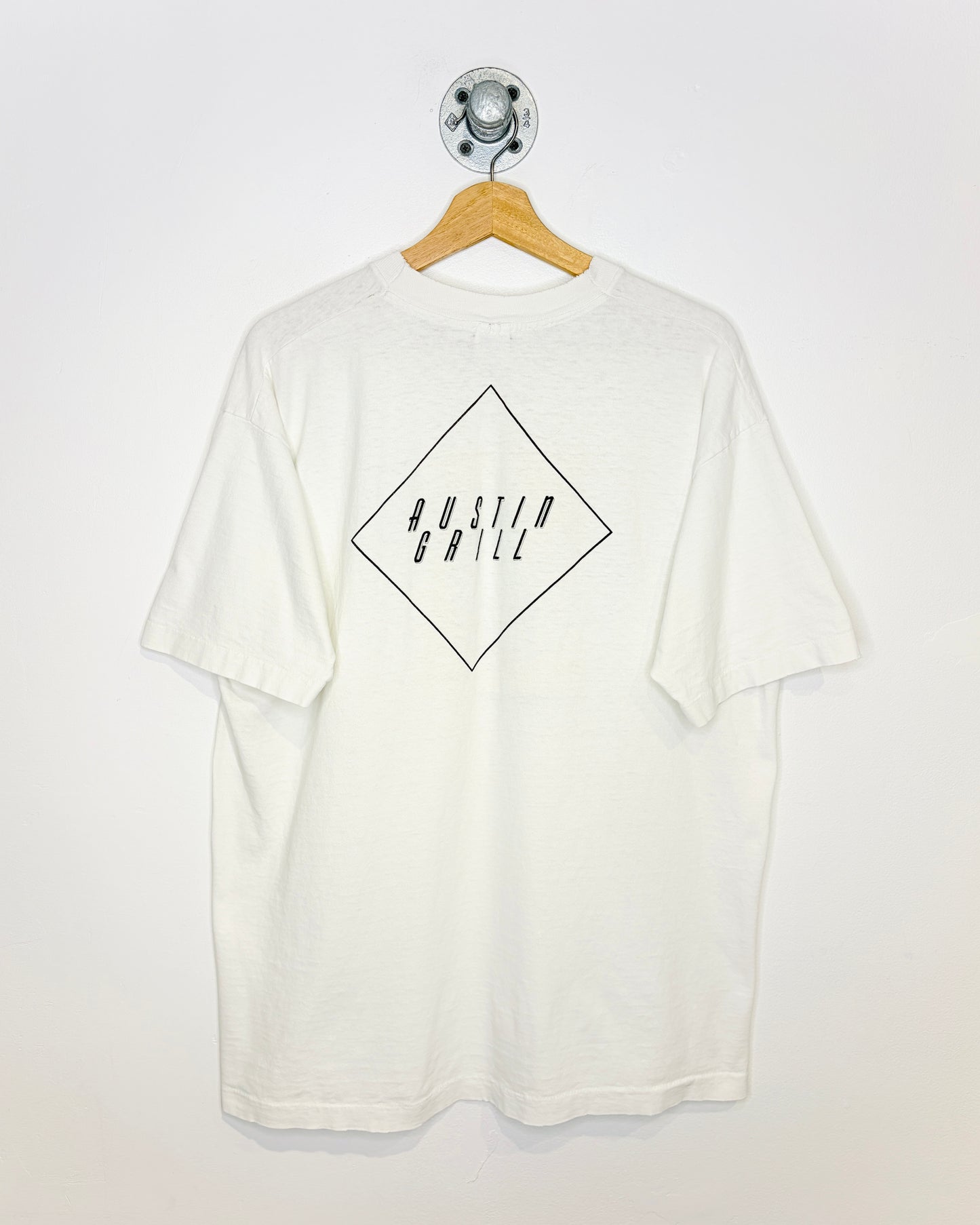 Vintage 90s Austin Grill White Tee Shirt