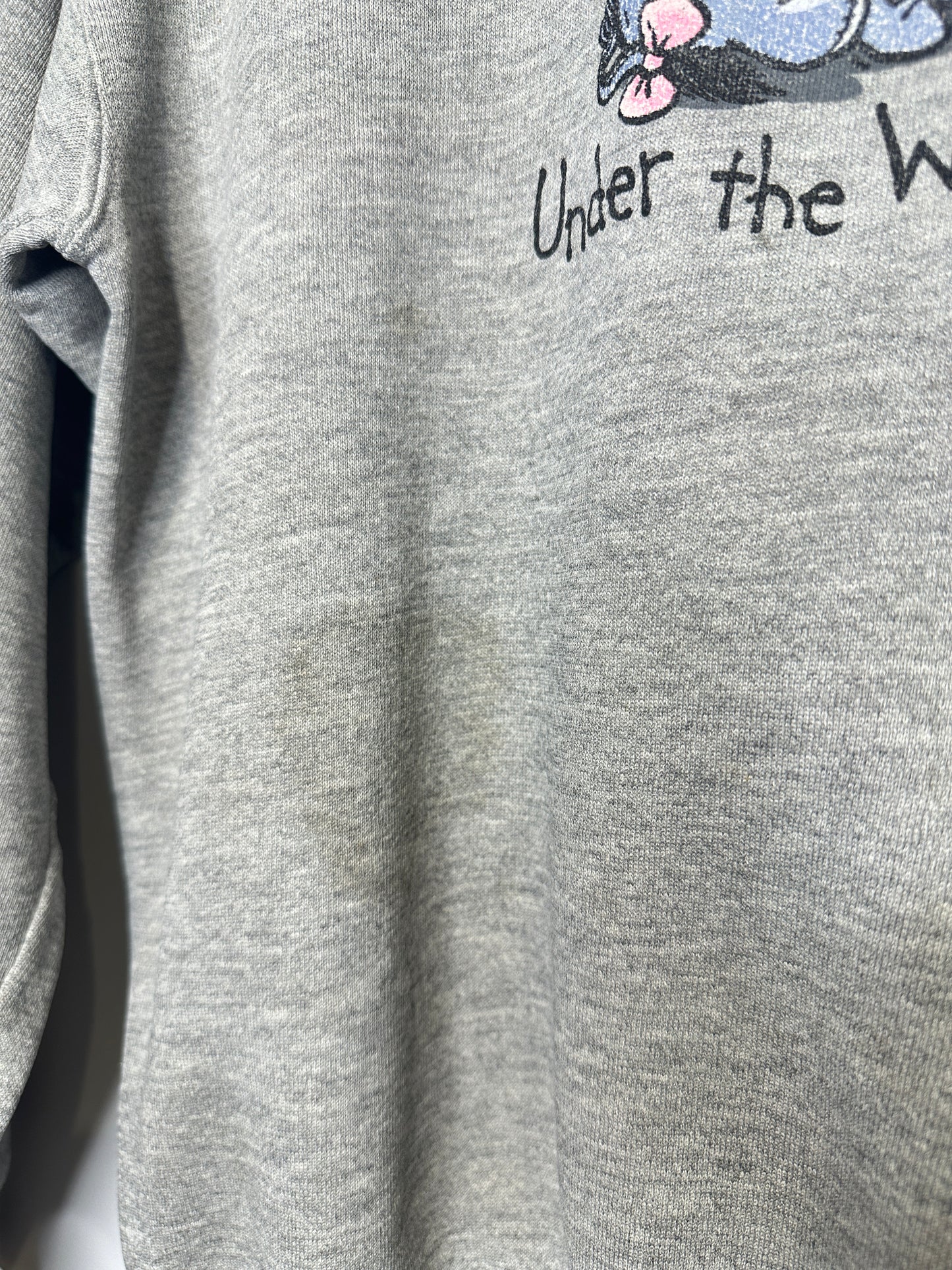 Vintage 2000s Eeyore Under The Weather Grey Crewneck Sweatshirt