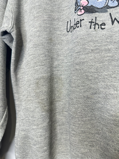 Vintage 2000s Eeyore Under The Weather Grey Crewneck Sweatshirt