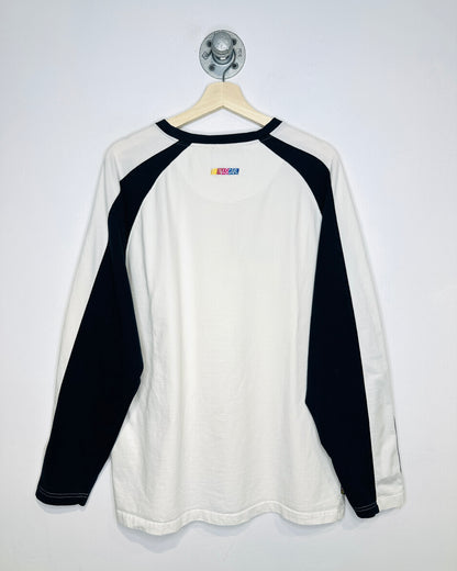 2000s NASCAR Stock Car Racing TwoTone White Longsleeve Shirt