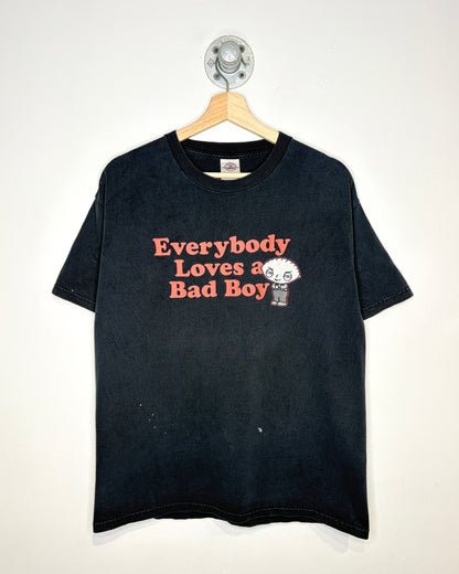 Vintage 2000s Family Guy “Everybody Loves a Bad Boy Faded Black Tee Shirt