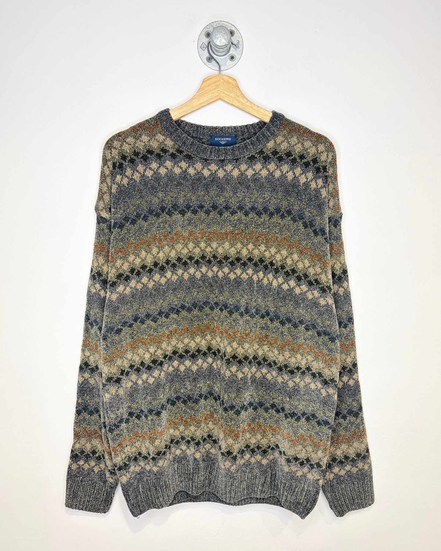 Vintage Dockers Earth Tone Patterned Sweater