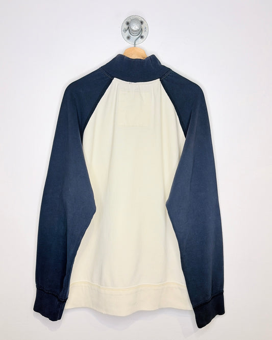 2000s Aero TwoTone White & Navy Full Zip Sweatshirt