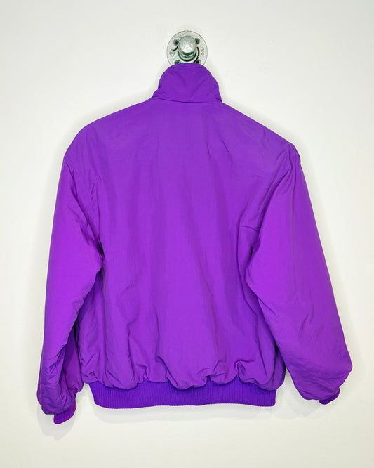 Vintage 80s Eddie Bauer Purple & Teal Fleece Lined Bomber Jacket