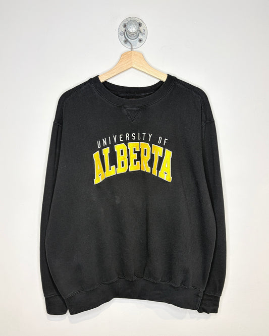 2000s University Of Alberta Black Crewneck Sweatshirt