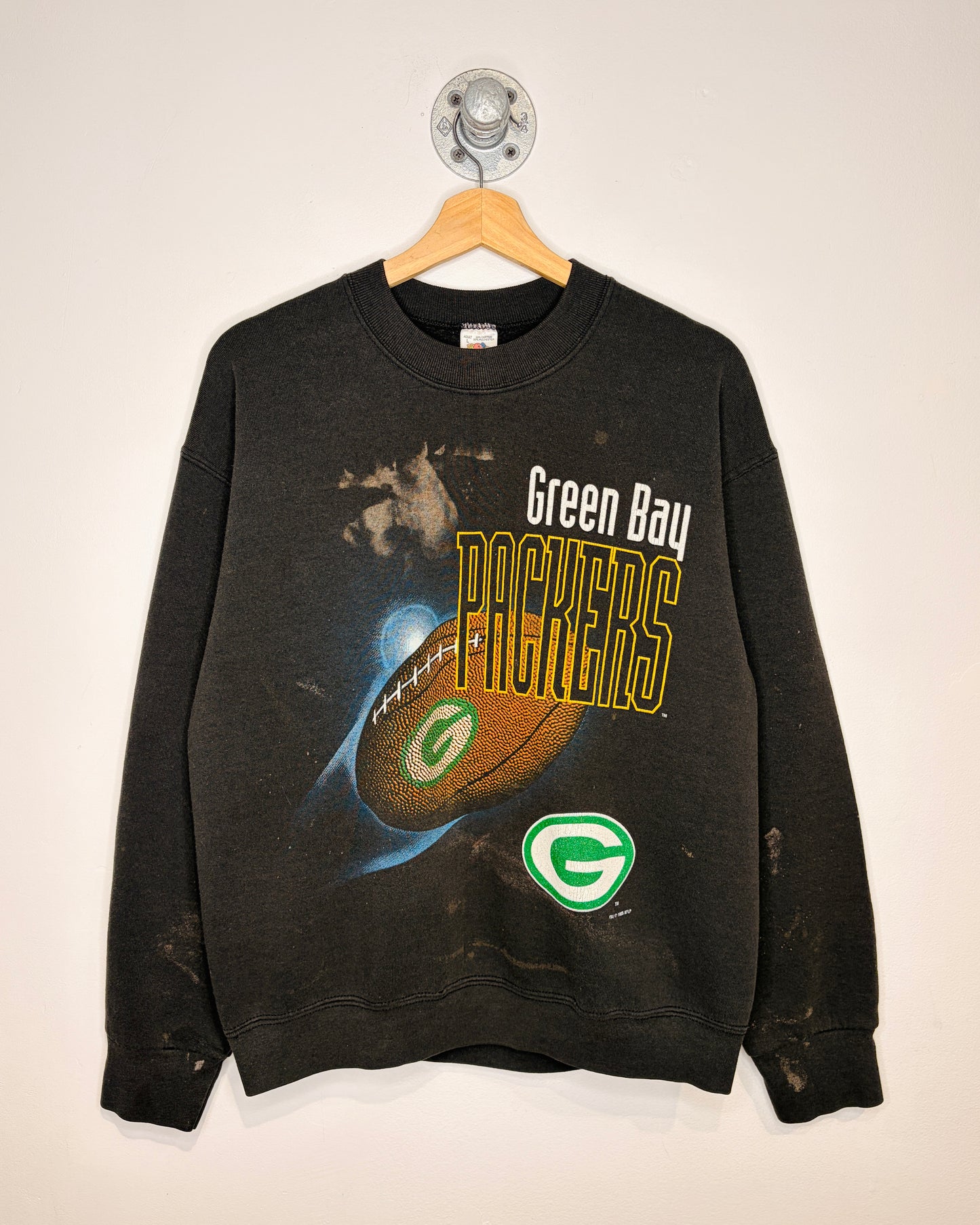 Vintage 1995 Green Bay Packers Black Crewneck Sweatshirt