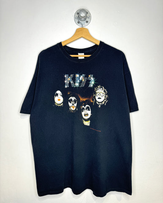 KISS Sparkling Print Black Band Tee Shirt