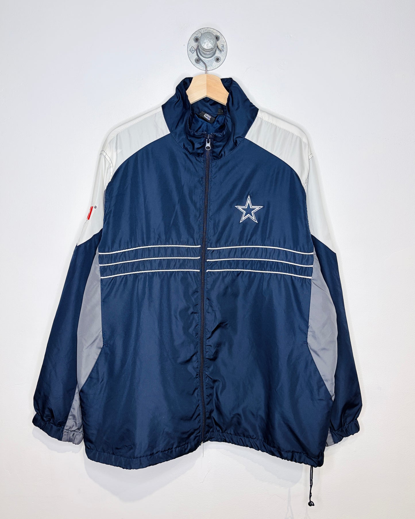 2000s NFL Dallas Cowboys Navy, Grey & White Windbreaker Jacket