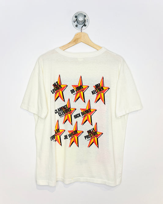 Vintage 1989 Ringo Starr All Star Band Tour White Paper Thin Tee Shirt