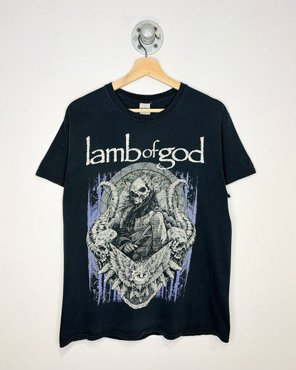 Lamb Of God Summer Tour Faded Black Tee Shirt