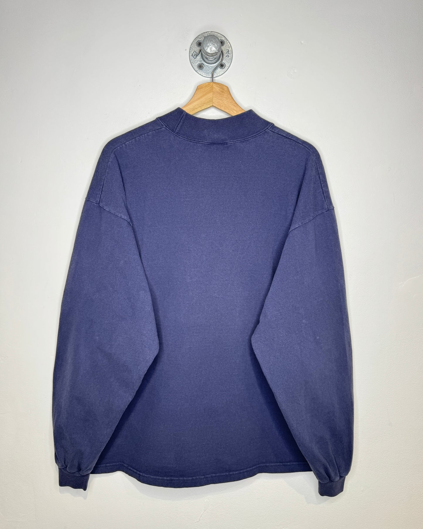 Vintage 90s Zoolights Faded Navy Mock Neck Longsleeve Shirt