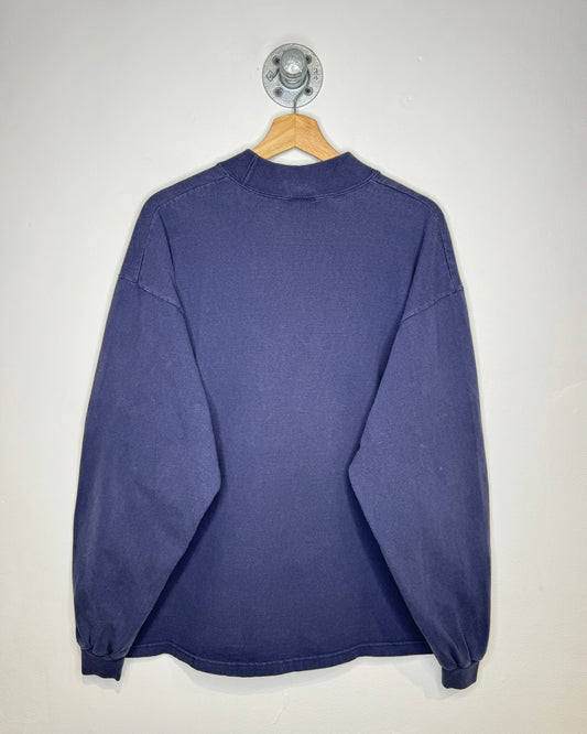 Vintage 90s Zoolights Faded Navy Mock Neck Longsleeve Shirt