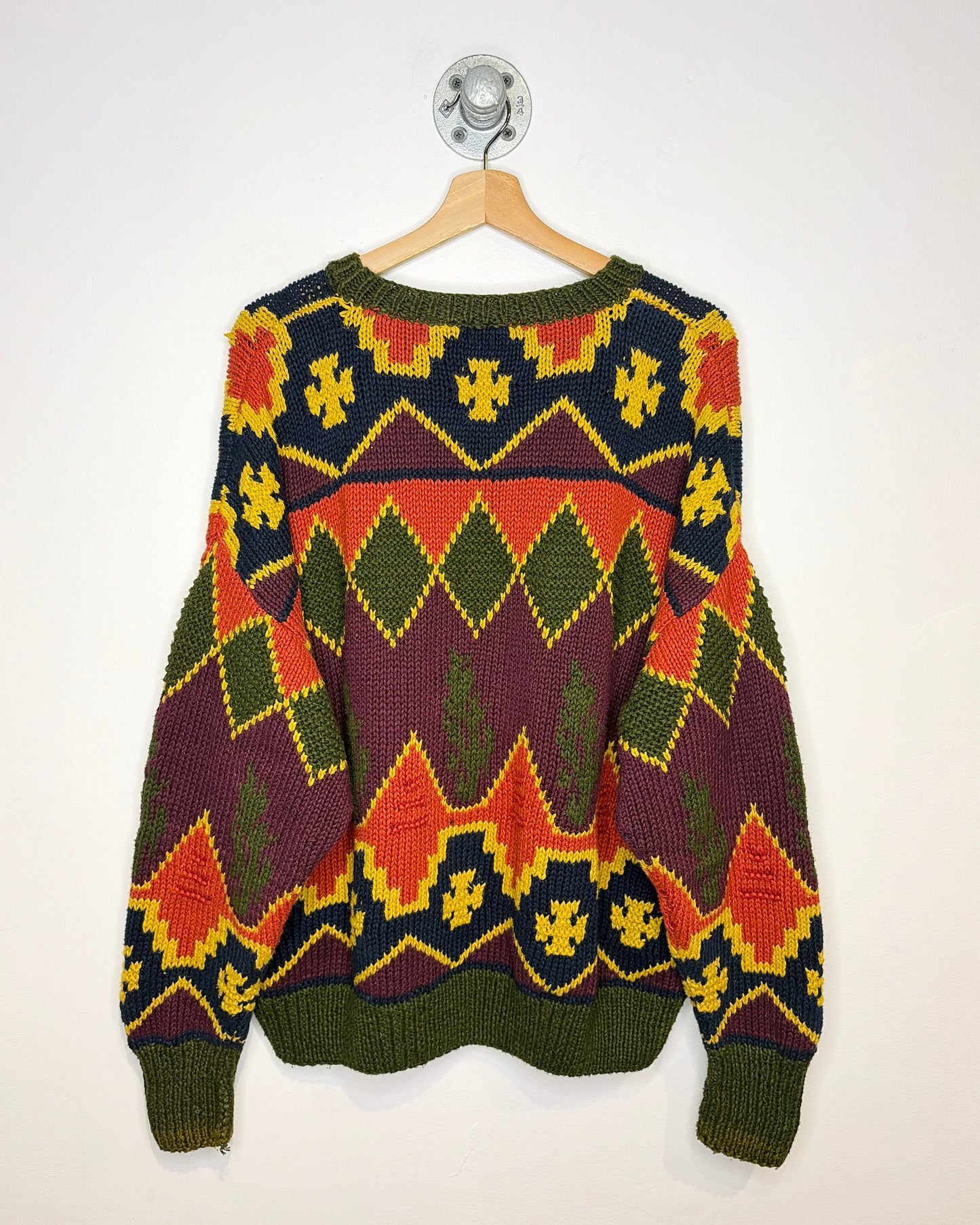 Vintage 90s “Structure” Multicoloured Heavyweight Boxy Sweater
