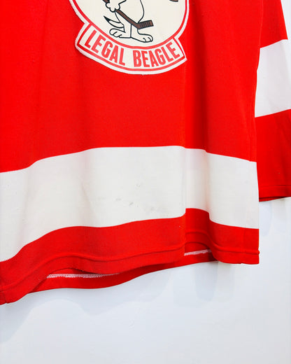 True Vintage 1970s “Legal Beagle” Snoopy University Of Alberta Law Red Hockey Jersey