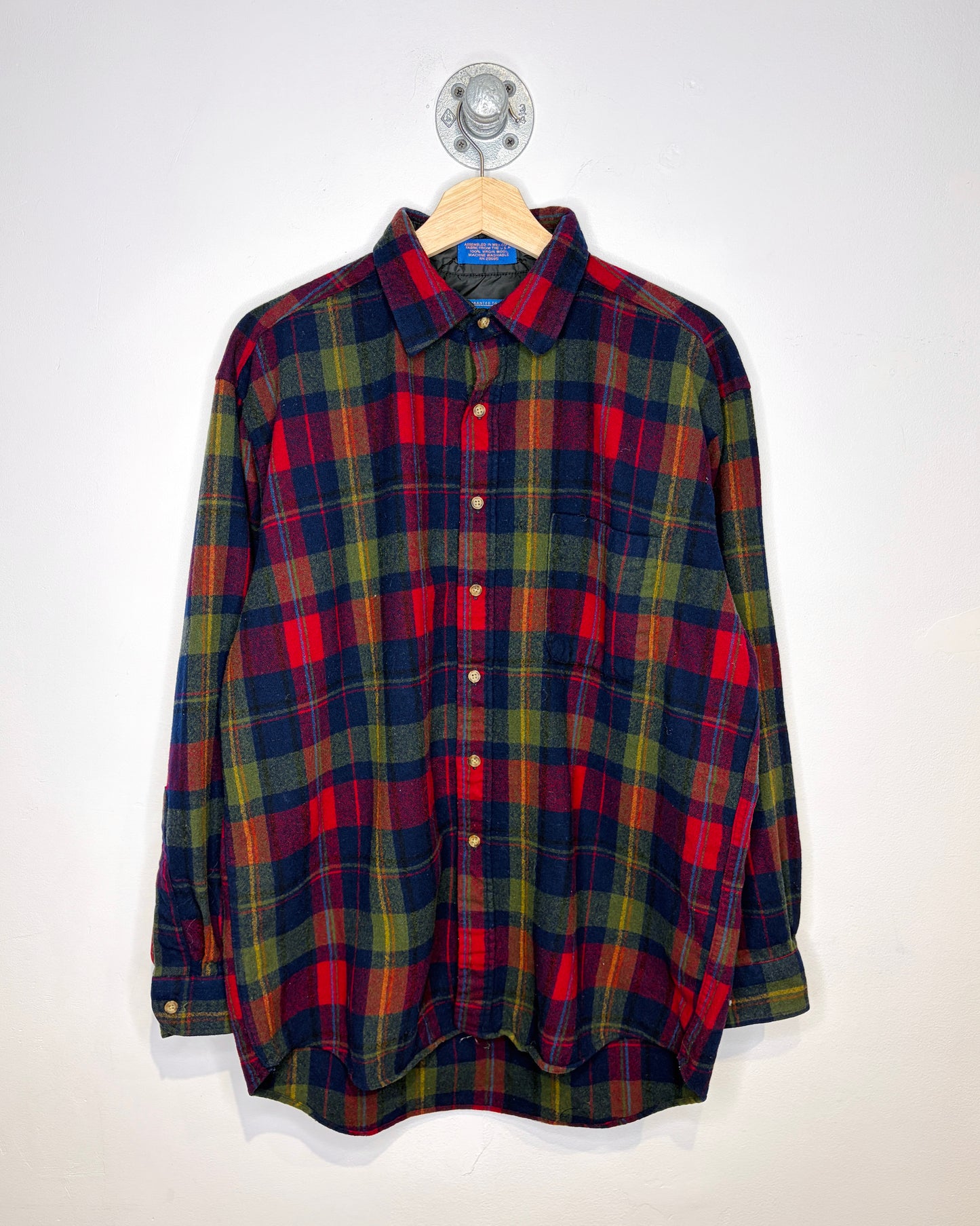 Vintage 1990s Pendleton 100% Pure Virgin Wool Plaid Shirt