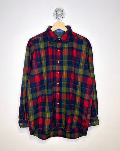 Vintage 1990s Pendleton 100% Pure Virgin Wool Plaid Shirt