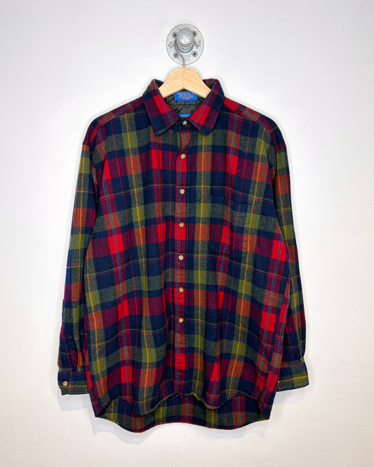Vintage 1990s Pendleton 100% Pure Virgin Wool Plaid Shirt