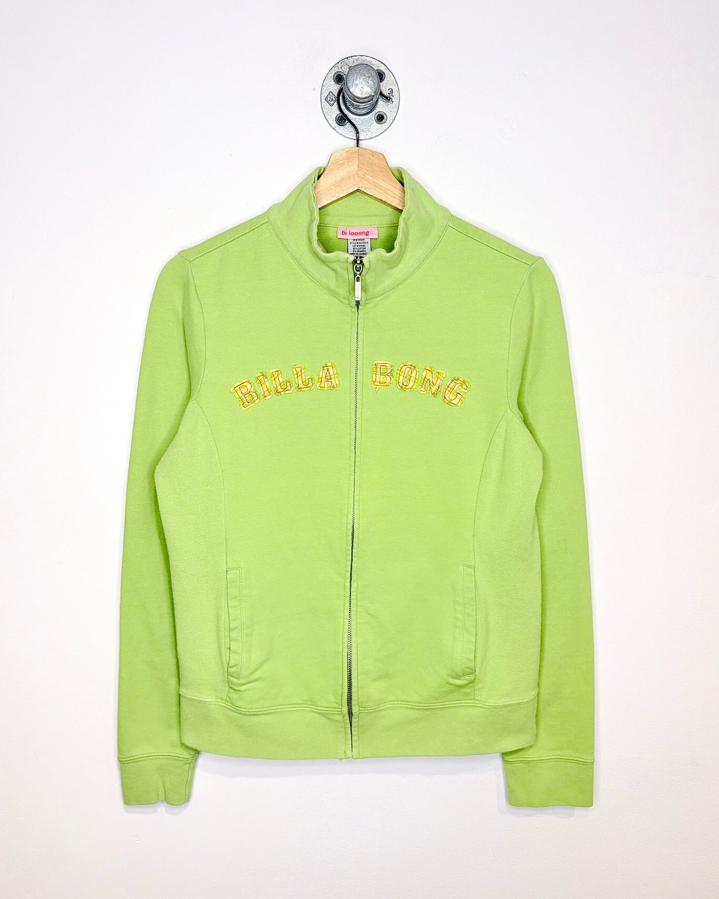 Vintage Y2K Billabong Light Green Zip Up Sweatshirt