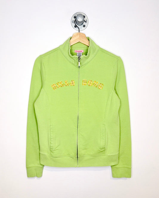 Vintage Y2K Billabong Light Green Zip Up Sweatshirt