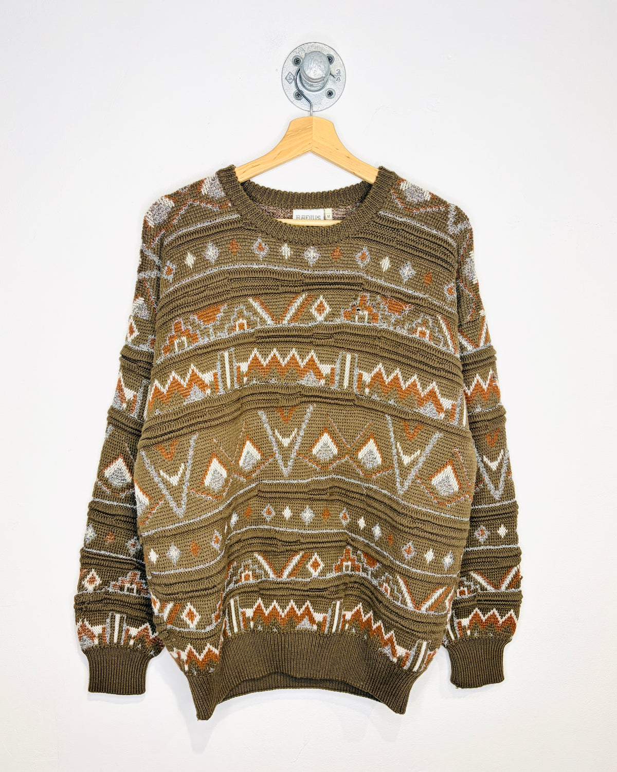 Vintage 90s Italian Made Chunky Green Knit Sweater
