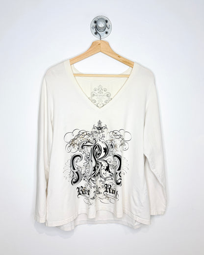 Y2K Women’s AE Sport White V-Neck Longsleeve Shirt