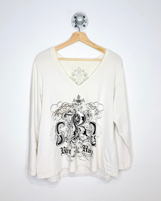Y2K Women’s AE Sport White V-Neck Longsleeve Shirt