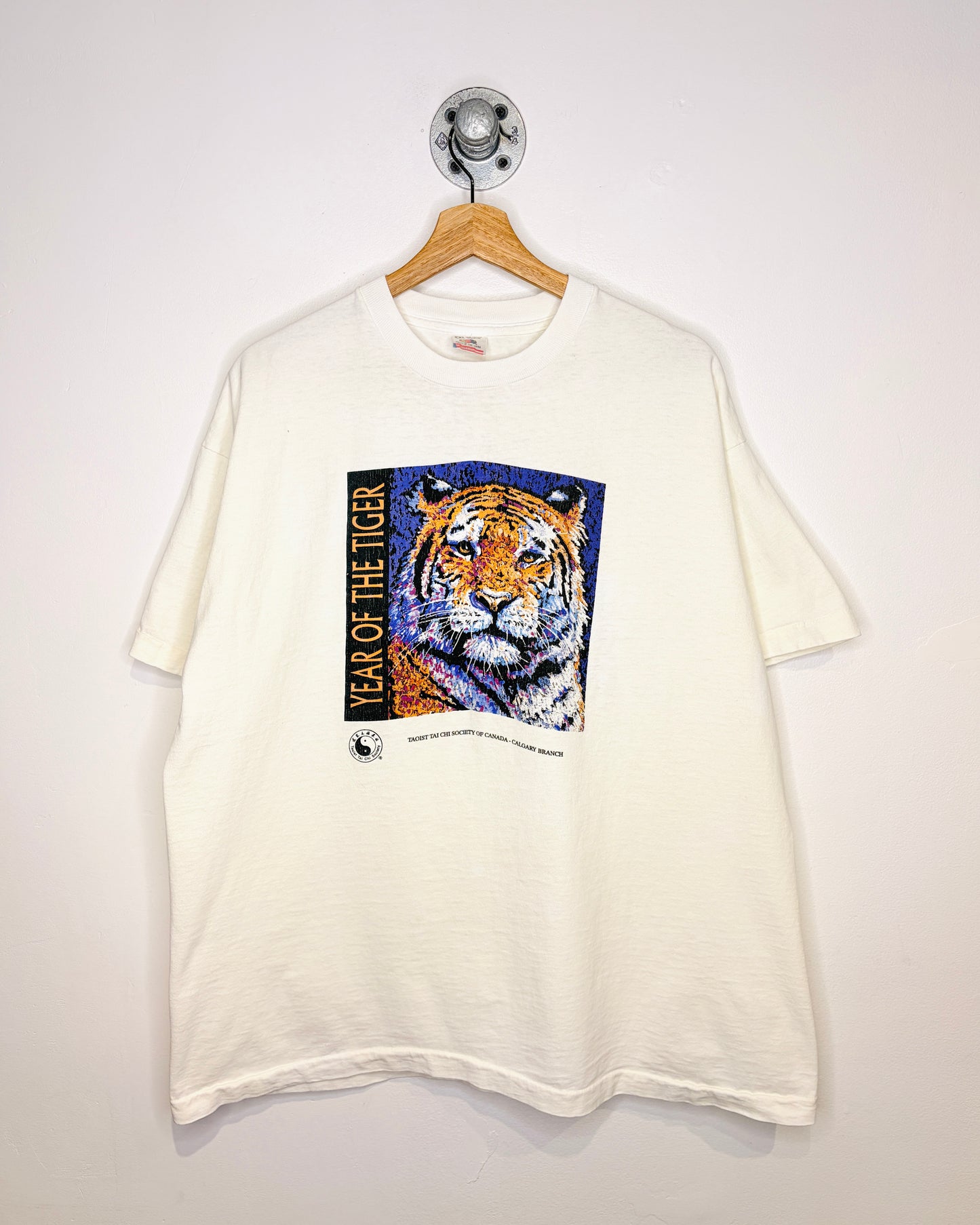 Vintage 1999 Year Of The Tiger Tai Chi White Tee Shirt