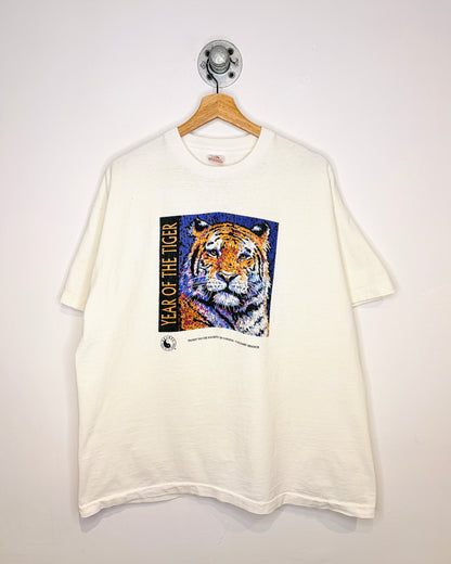Vintage 1999 Year Of The Tiger Tai Chi White Tee Shirt