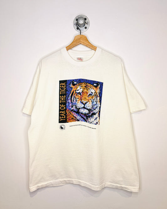 Vintage 1999 Year Of The Tiger Tai Chi White Tee Shirt