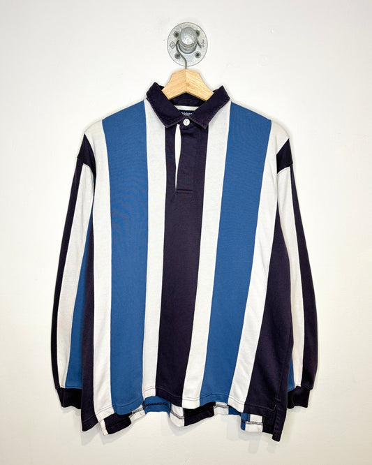 Vintage Apparatus Color Block Blue Rugby Longsleeve Shirt