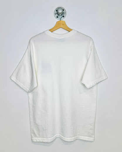 Vintage Michigan Wolverines Helmet White Tee Shirt