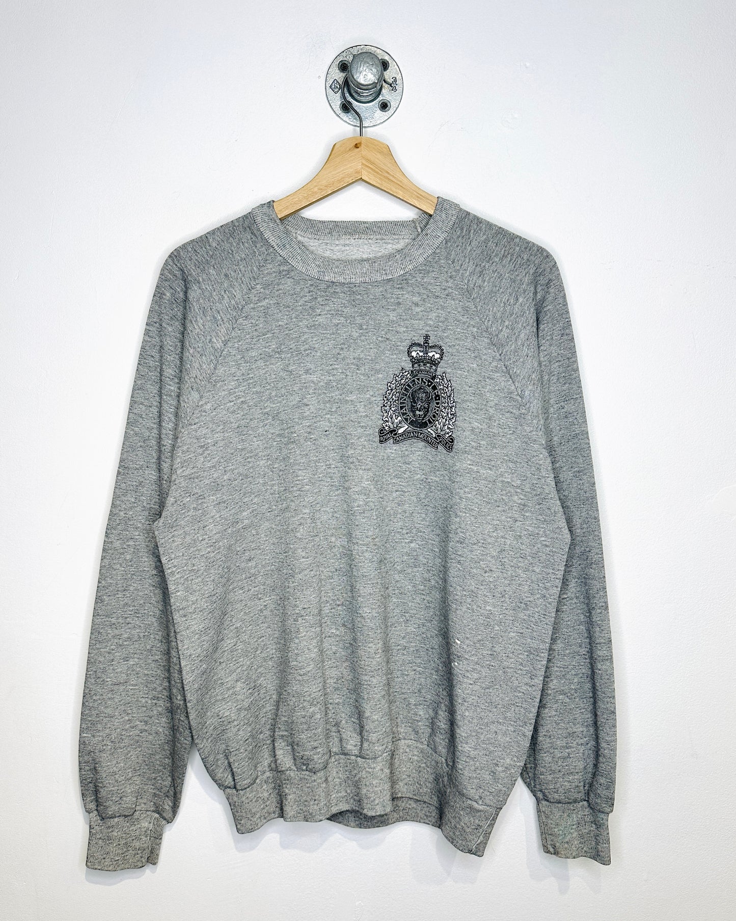 Vintage 80s Royal Canadian Mountain Police Grey Crewneck Sweatshirt