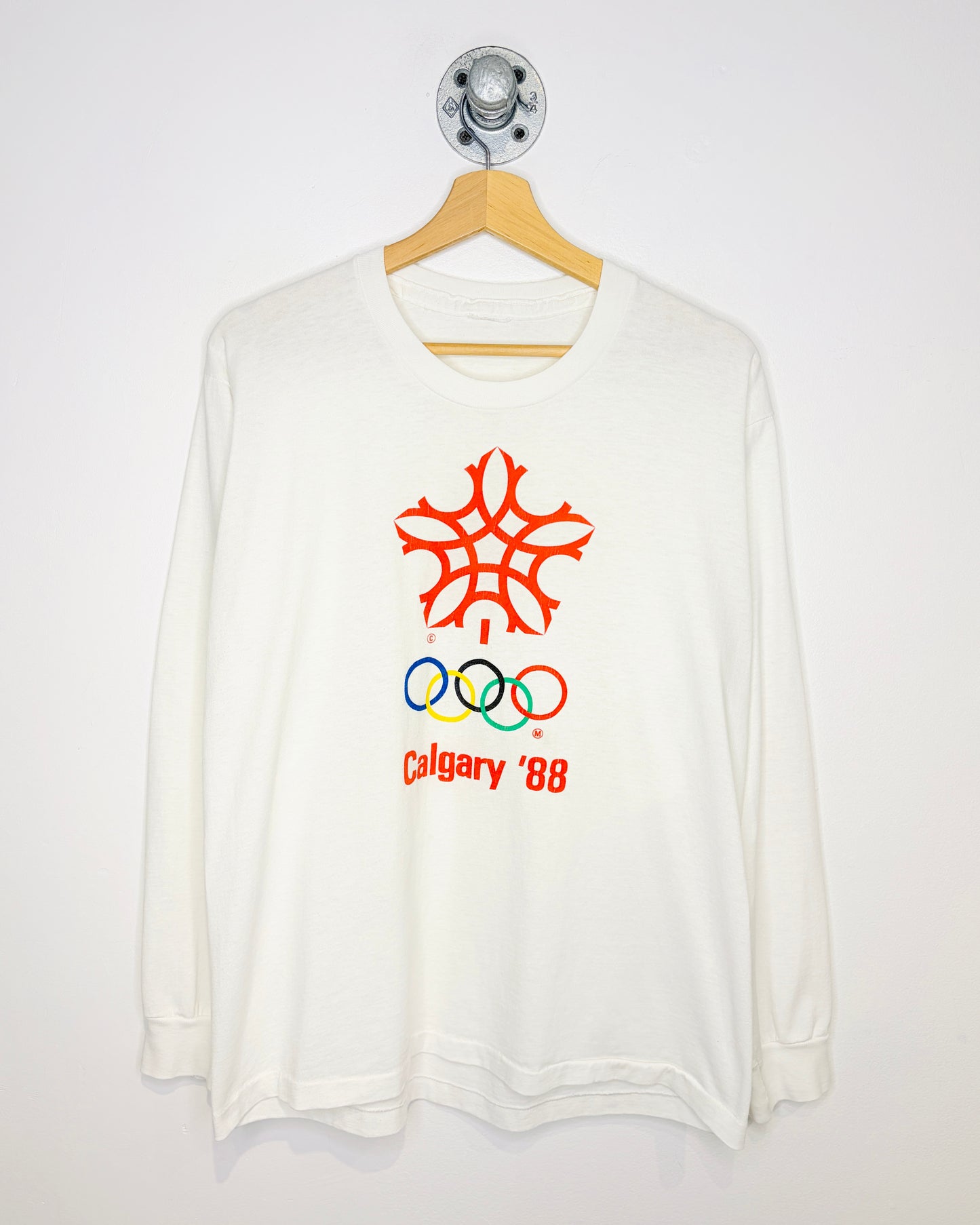 Vintage 1988 Calgary Olympics White Longsleeve Shirt