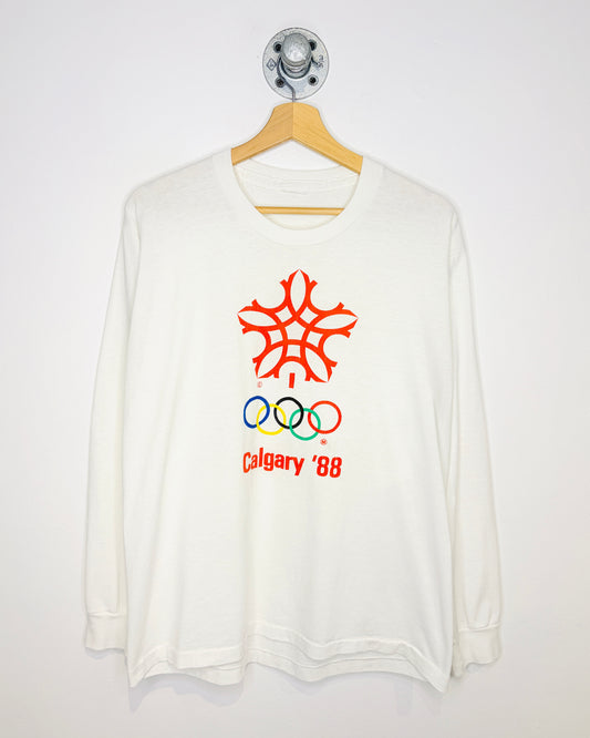 Vintage 1988 Calgary Olympics White Longsleeve Shirt