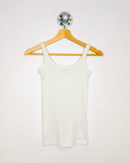 Vintage 70s Women’s Chrysanthemum White Tank Top