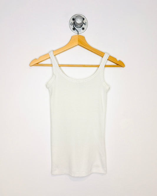 Vintage 70s Women’s Chrysanthemum White Tank Top