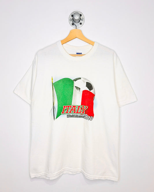 2010 Italy World Soccer White Tee Shirt