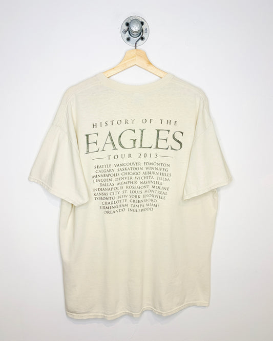 2013 Eagles Beige Distressed North American Tour Tee Shirt