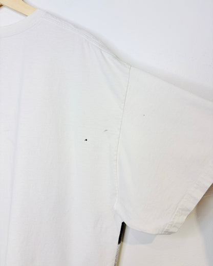Vintage 2000s John Deere All-Over-Print Tractor White Tee Shirt