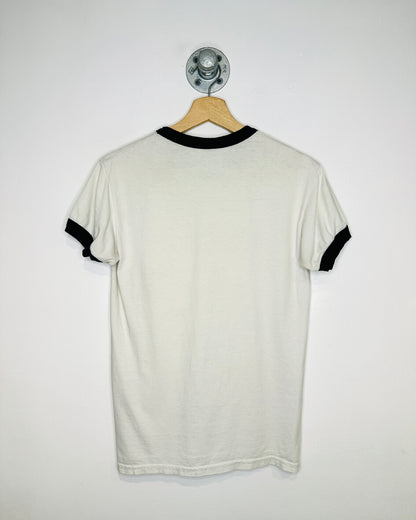 Vintage 2000s Bose Promo White & Black Ringer Tee Shirt