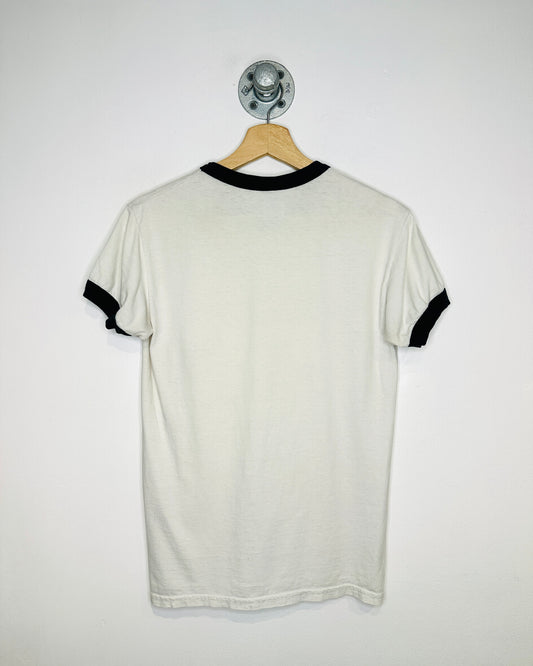 Vintage 2000s Bose Promo White & Black Ringer Tee Shirt