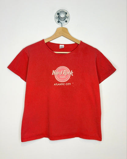 Vintage 90s Women’s Hard Rock Cafe Atlantic City Orange Tee Shirt