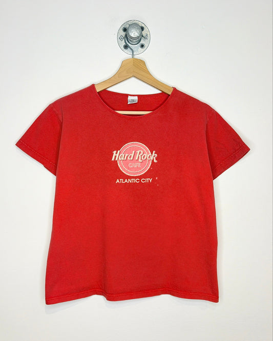 Vintage 90s Women’s Hard Rock Cafe Atlantic City Orange Tee Shirt
