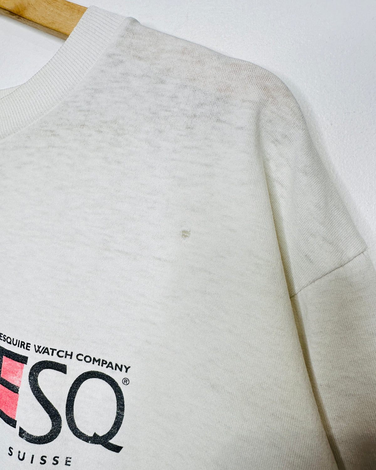 Vintage 1980s Esquire Watch Company White Tee Shirt