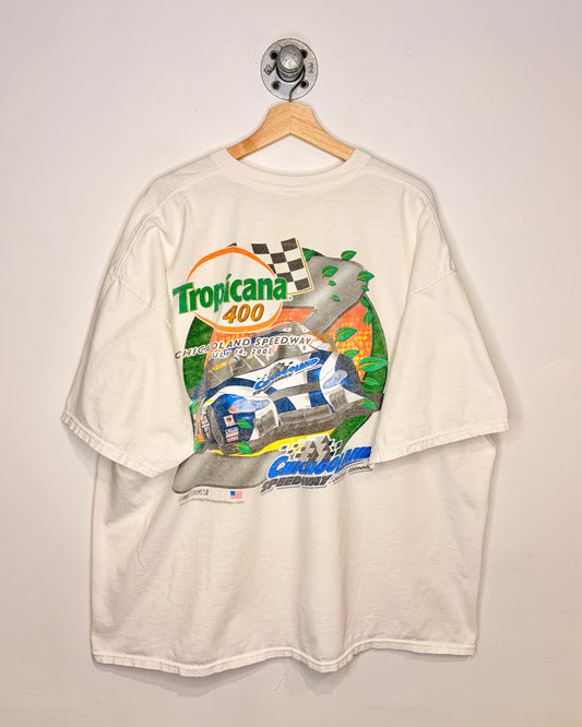 Vintage 2002 NASCAR Tropicana 400 White Tee Shirt